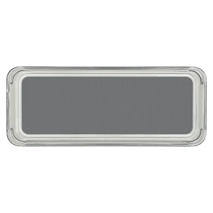 Wenko Schubladeneinsatz - L x B x H: 232 x 93 x 45 mm, Grau - Klares, rechteckiges Kunststofftablett mit gerippter grauer Innenseite.