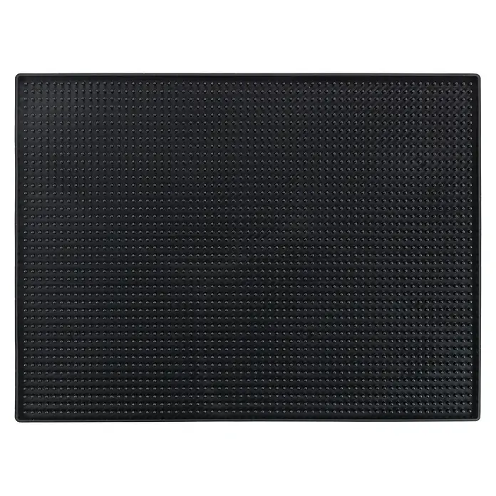 Wenko Abtropfmatte Maxi - 400 x 300 mm, Schwarz - Schwarze rechteckige Matte mit Noppen.