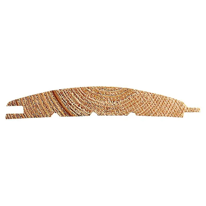 Blockhausprofil - Fichte/Tanne, L x B: 3.000 x 121 mm - Profilbrett aus hellem Holz mit sichtbaren Jahresringen und Nut-Feder-System für die einfache Montage. Ideal für Wand- und Deckenverkleidungen.