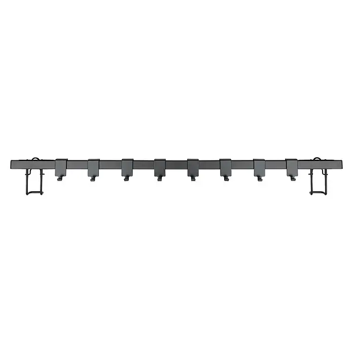 Wenko Hakenleiste Gala - Länge: 60 cm - Dunkle Metall-Hakenleiste mit acht Haken.