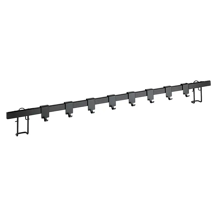 Wenko Hakenleiste Gala - Länge: 60 cm - Schwarzes Metall-Hängeregal mit mehreren Haken.