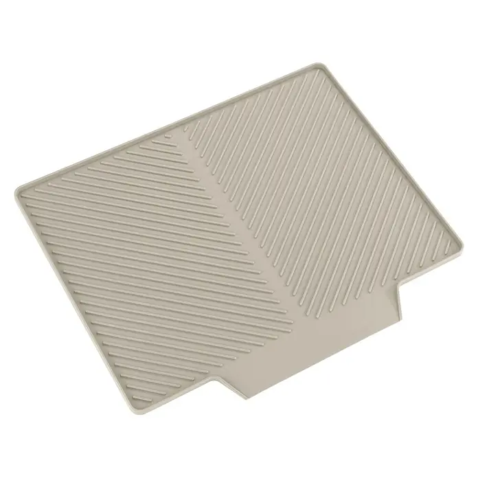 Wenko Abtropfmatte Nelia - 430 x 340 mm, Beige - Beige rechteckige Silikon-Abtropfmatte mit erhöhten parallelen Rillen zur Entwässerung.