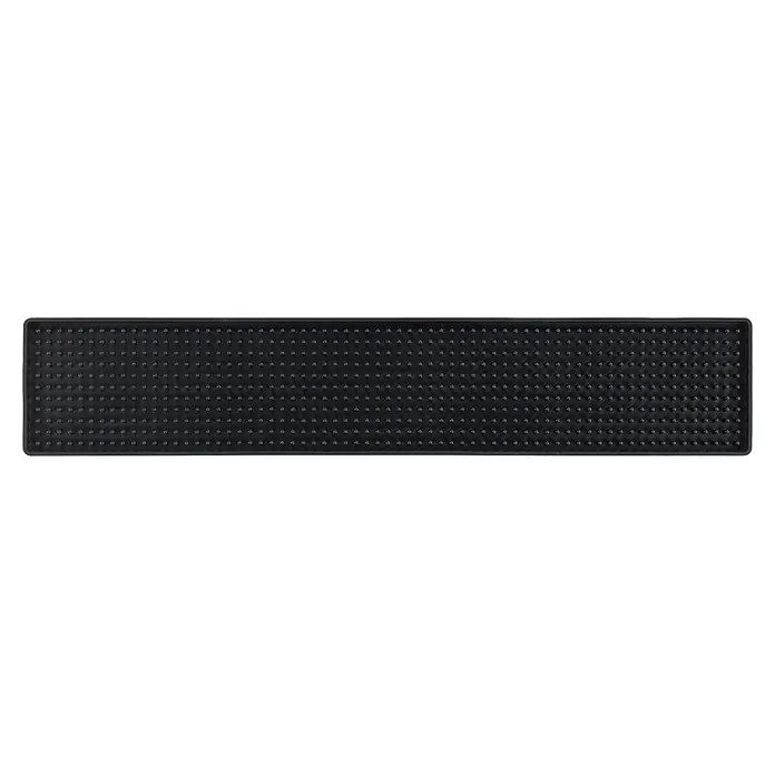 Wenko Abtropfmatte - 460 x 80 mm, Schwarz - Schwarze Gummi-Barmatte mit Noppen zum Abtropfen von Gläsern.