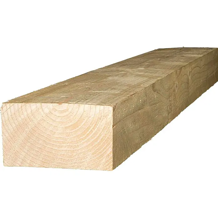 Listón para construcción - 250 x 7,8 x 5,8 cm, Abeto rojo, No tratado - Una pieza rectangular de madera con anillos de crecimiento visibles y un color marrón claro, ideal para construcción y bricolaje.