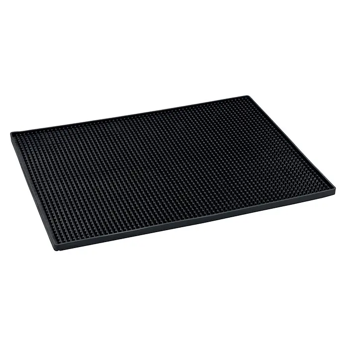 Wenko Abtropfmatte Maxi - 400 x 300 mm, Schwarz - Schwarze, rechteckige Barmatte mit rutschfester, genoppter Oberfläche.