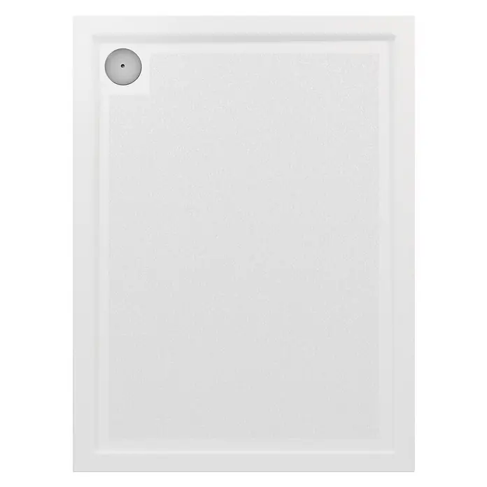 Interpromo Duschwannen-Set Adria 120 x 90 Antirutsch Duschwanne mit Fußgestell - L x B: 120 x 90 cm, Sonstiges, Weiß, Standfüße, Rutschsicherheitsklasse C - Weiße rechteckige Duschwanne mit rutschfester Oberfläche und Eckablauf.