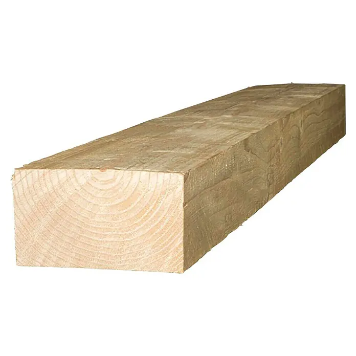 Rahmenholz - 300 x 7,8 x 5,8 cm, Fichte, Naturbelassen - Nahaufnahme eines rechteckigen, naturbelassenen Holzpfostens mit sichtbarer Maserung, ideal für Bau- oder DIY-Projekte.