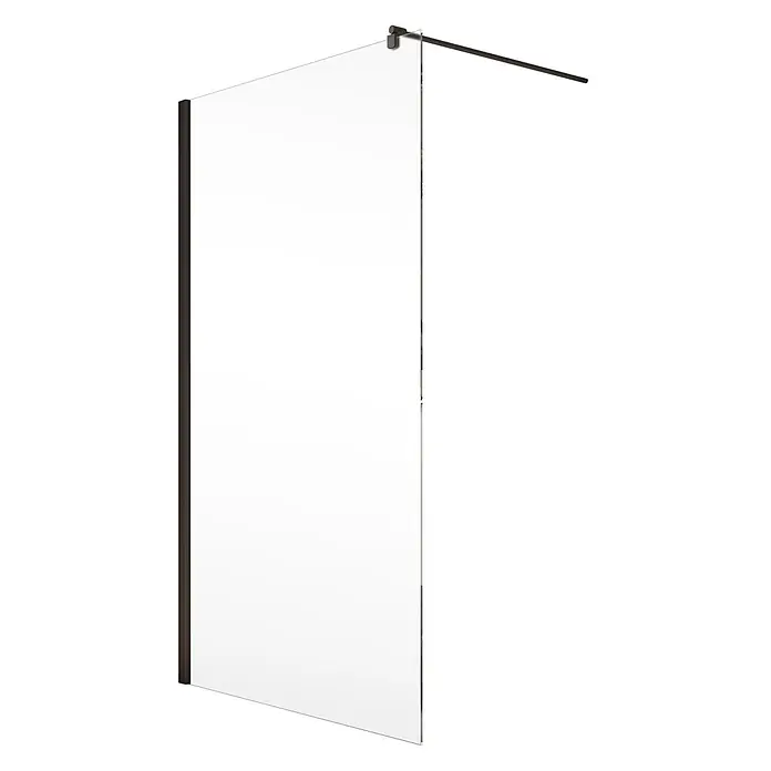SCHÖNER WOHNEN-Kollektion Duschwand Gretia Walk in 90x200 cm Mattschwarz Glas Klar - Beschichtet, Mattschwarz