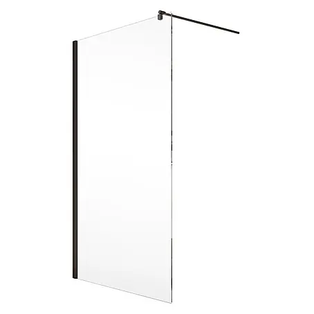 SCHÖNER WOHNEN-Kollektion  Duschwand Gretia Walk in 90x200 cm Mattschwarz Glas Klar
