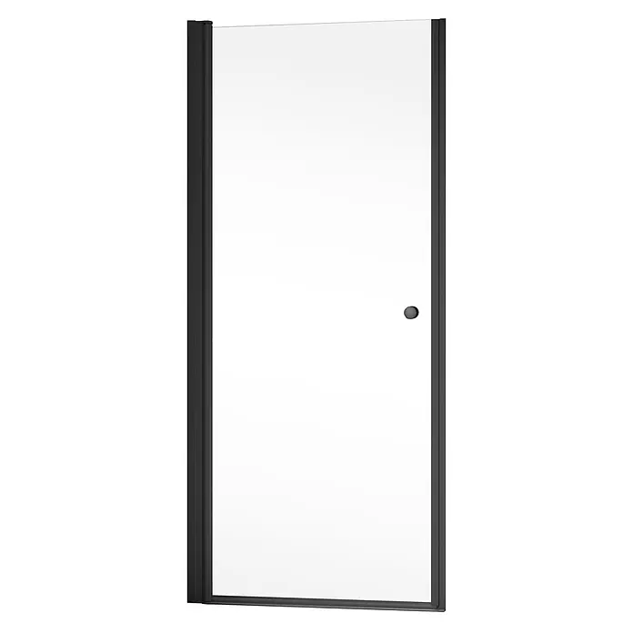 SCHÖNER WOHNEN-Kollektion Duschwand Gretia in Nische L 80x200 cm Mattschwarz Glas Klar - Beschichtet, Mattschwarz