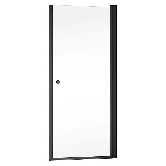 SCHÖNER WOHNEN-Kollektion Duschwand Gretia in Nische R 80x200 cm Mattschwarz Glas Klar - Beschichtet, Mattschwarz