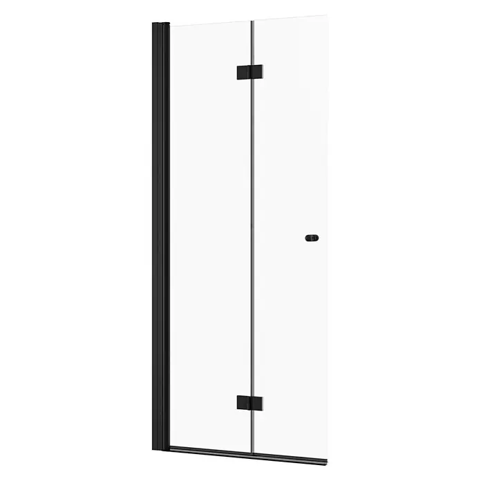 SCHÖNER WOHNEN-Kollektion Duschwand Gretia Walk in Drehfalttür L 90x200 cm Mattschwarz - Beschichtet, Mattschwarz