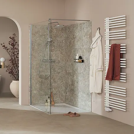 SCHÖNER WOHNEN-Kollektion  Duschwand Gretia Walk in 140x200 cm Chromoptik Glas Klar