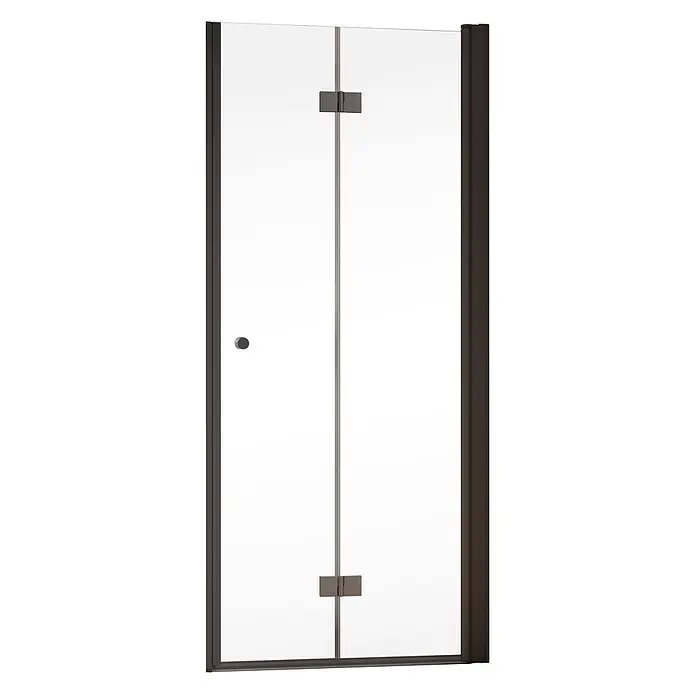 SCHÖNER WOHNEN-Kollektion Duschwand Gretia Drehfalttür in Nische R 90x200 cm Mattschwarz - Beschichtet, Mattschwarz
