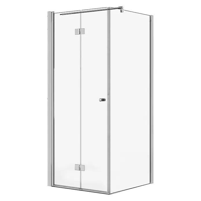 SCHÖNER WOHNEN-Kollektion Duschwand Gretia Drehfalttür Seitenwand L 90x200 cm Chromoptik - Beschichtet, Chromoptik