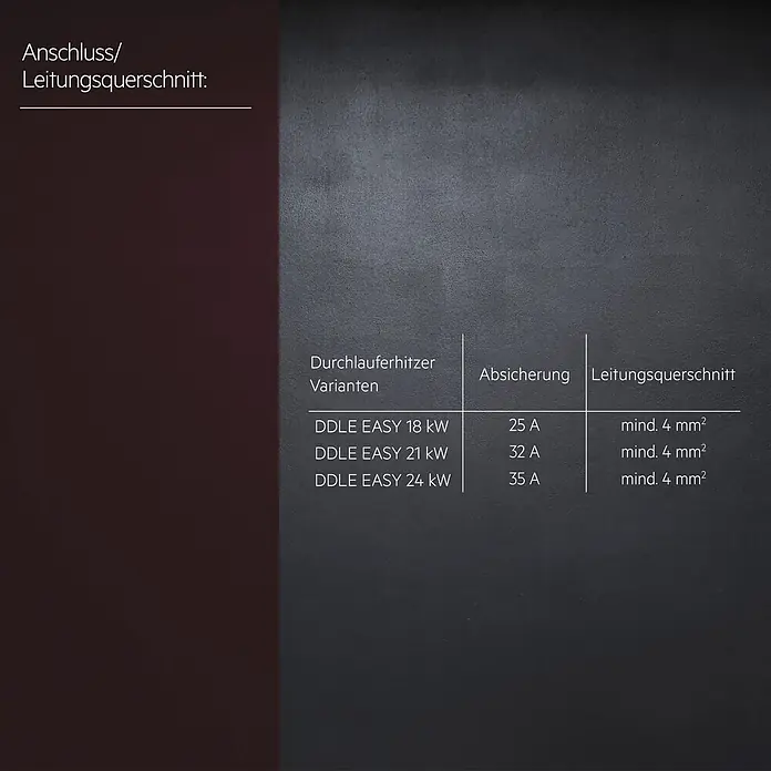 AEG Durchlauferhitzer DDLE Easy - 21 kW, Elektronisch - Informationsansicht