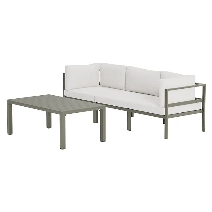 Ebuy24 Loungesofa Copacabana - B x T x H: 120 x 70 x 45 cm, Aluminium, 100% Bouclé.