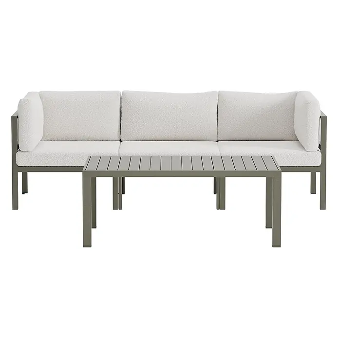 Ebuy24 Loungesofa Copacabana - B x T x H: 120 x 70 x 45 cm, Aluminium, 100% Bouclé.