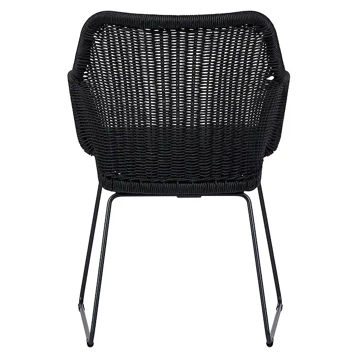 Ebuy24 Gartenstuhl Sif 4er-Set - 4 Stk., Metall Polyester Rattan, Grau, B x T x H: 56 x 65 x 84 cm