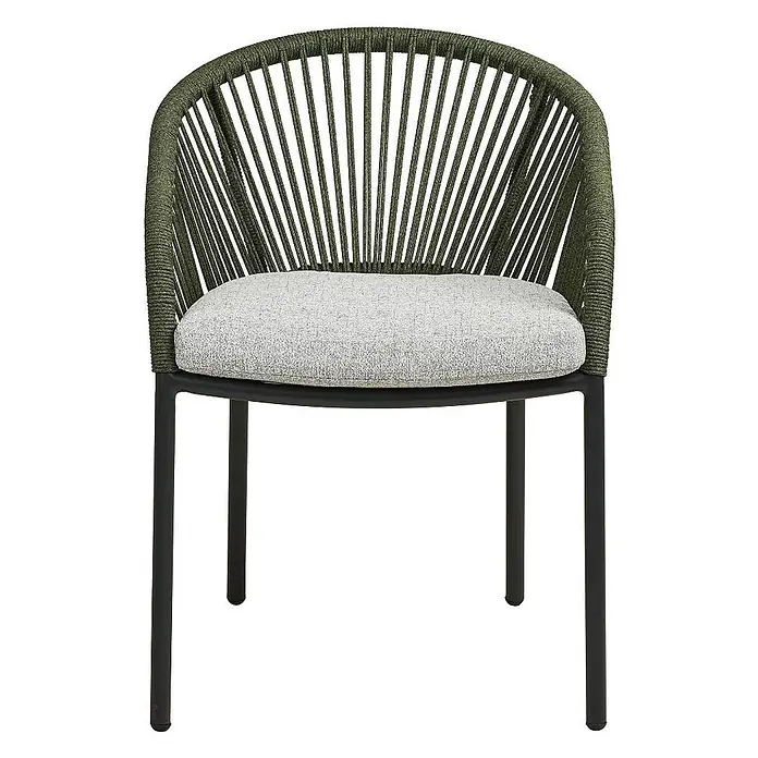 Ebuy24 Gartenstuhl Noomi 2er-Set - 2 Stk., Aluminium, Polyester, Grün, B x T x H: 64 x 58 x 77 cm