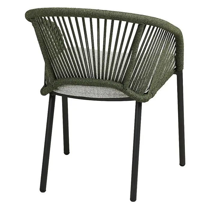 Ebuy24 Gartenstuhl Noomi 2er-Set - 2 Stk., Aluminium, Polyester, Grün, B x T x H: 64 x 58 x 77 cm