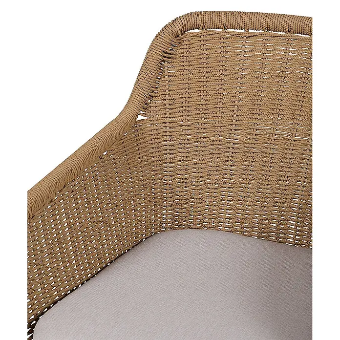 Ebuy24 Gartenstuhl Sif 4er-Set - 4 Stk., Polyester Rattan Stahl, Natur, B x T x H: 56 x 65 x 84 cm