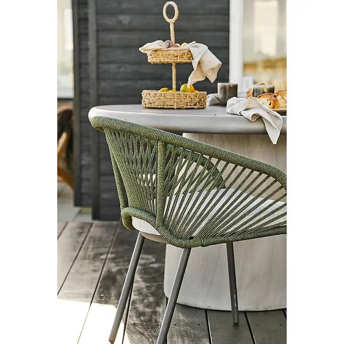 Ebuy24 Gartenstuhl Noomi 2er-Set - 2 Stk., Aluminium, Polyester, Grün, B x T x H: 64 x 58 x 77 cm