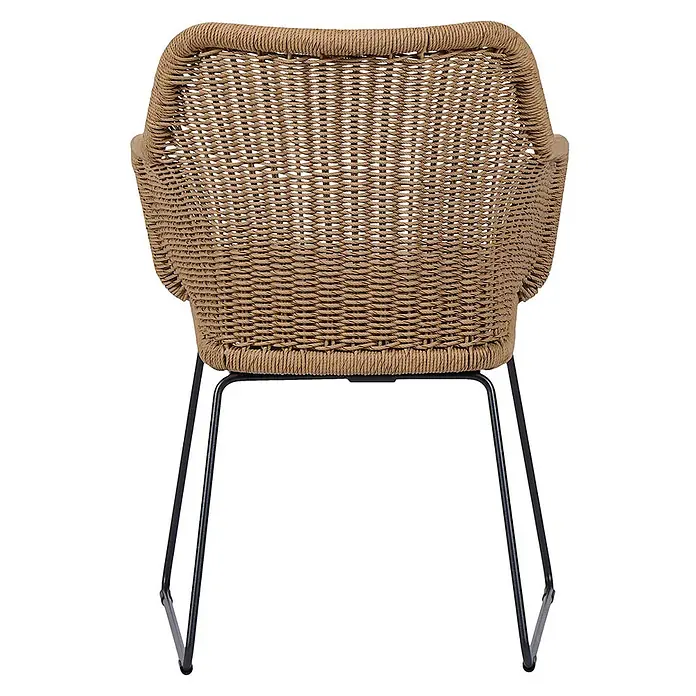 Ebuy24 Gartenstuhl Sif 4er-Set - 4 Stk., Polyester Rattan Stahl, Natur, B x T x H: 56 x 65 x 84 cm