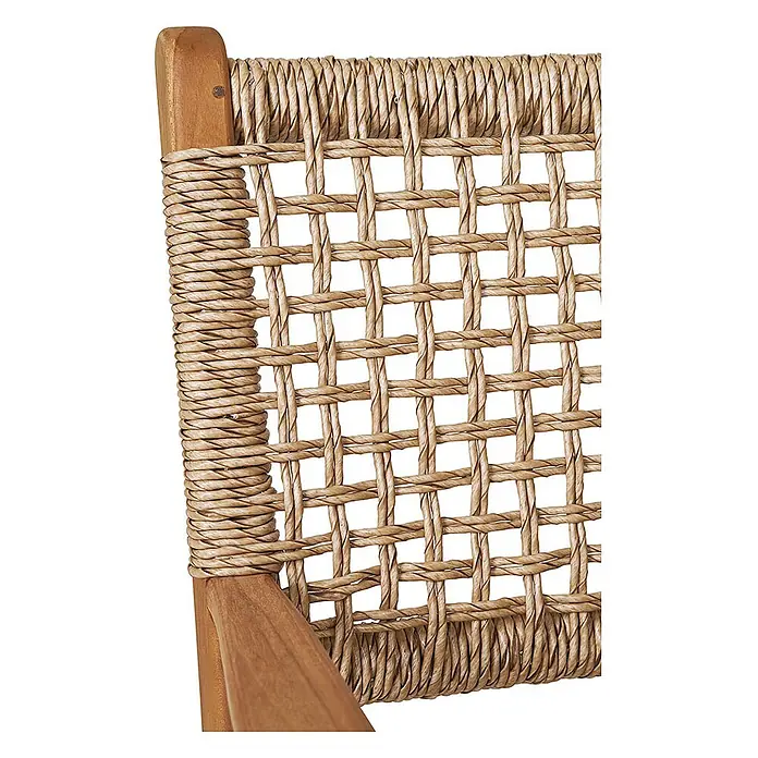 Ebuy24 Gartenstuhl Derby 2er-Set - 2 Stk., Massiv Teakholz, PE Rattan, Natur, B x T x H: 50 x 54 x 85 cm