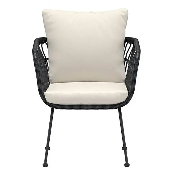 Ebuy24 Gartenstuhl Isola - 1 Stk., Stahl, Schwarz, B x T x H: 67 x 67 x 71 cm