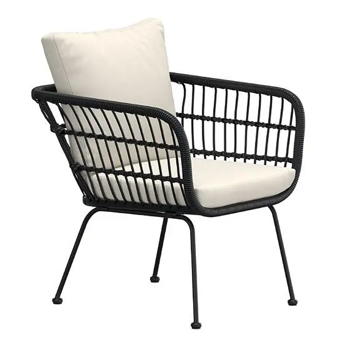 Ebuy24 Gartenstuhl Isola - 1 Stk., Stahl, Schwarz, B x T x H: 67 x 67 x 71 cm