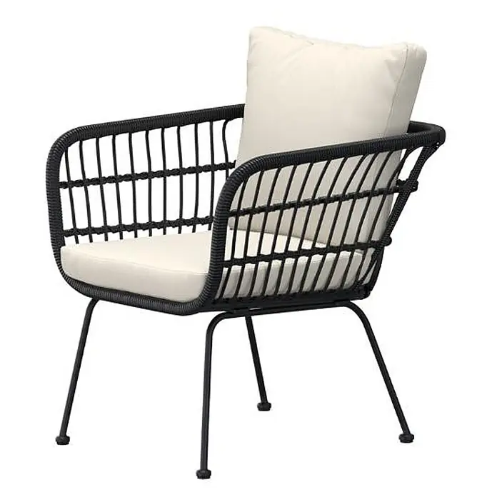 Ebuy24 Gartenstuhl Isola - 1 Stk., Stahl, Schwarz, B x T x H: 67 x 67 x 71 cm