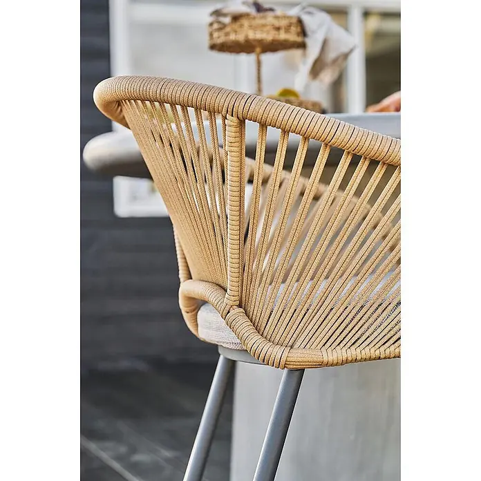 Ebuy24 Gartenstuhl Noomi 2er-Set - 2 Stk., Aluminium, Polyester, Sandfarben, B x T x H: 64 x 58 x 77 cm