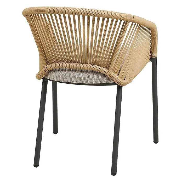 Ebuy24 Gartenstuhl Noomi 2er-Set - 2 Stk., Aluminium, Polyester, Sandfarben, B x T x H: 64 x 58 x 77 cm