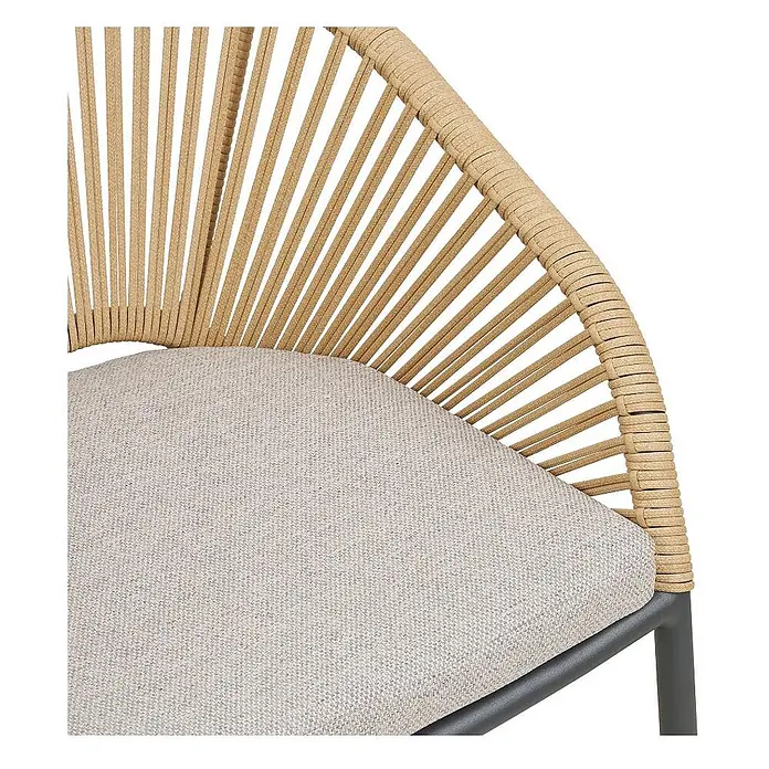 Ebuy24 Gartenstuhl Noomi 2er-Set - 2 Stk., Aluminium, Polyester, Sandfarben, B x T x H: 64 x 58 x 77 cm