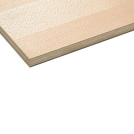 Sperrholzplatte Fixmaß (Buche, 1.200 x 600 x 12 mm)