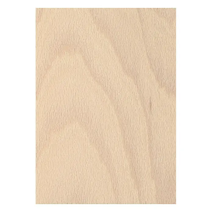 Furnierplatte nach Maß - Buche, L x B: 2.000 x 1.250 mm, Stärke: 4 mm - Nahaufnahme einer hellen, gleichmäßigen Holzoberfläche mit feiner Maserung und subtilen Farbvariationen, ideal für Möbelbau und Innenausbau.