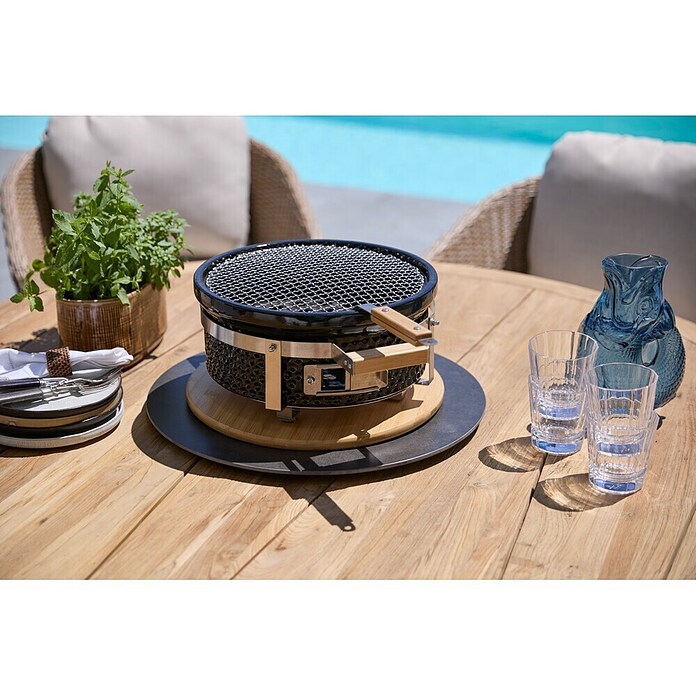 Kingstone Holzkohlegrill Kamado Tischgrill (Durchmesser Grillfläche: 29,5 cm, Schwarz) | BAUHAUS