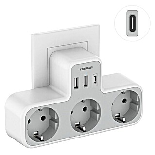 Vtičnica z USB 3xAC 2xUSB-A, USB-C (Brez stikala)