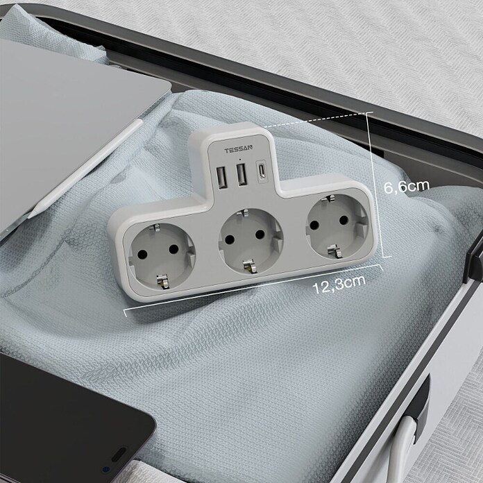 Vtičnica z USB 3xAC 2xUSB-A, USB-C  (Brez stikala) | 3330 - Stecker innen | CBGA - Stecker/Kupplungen | CBG - Stecker, Kupplungen Lampenfassungen | CB - Elektroinstallation | C - Elektro | BAUHAUS