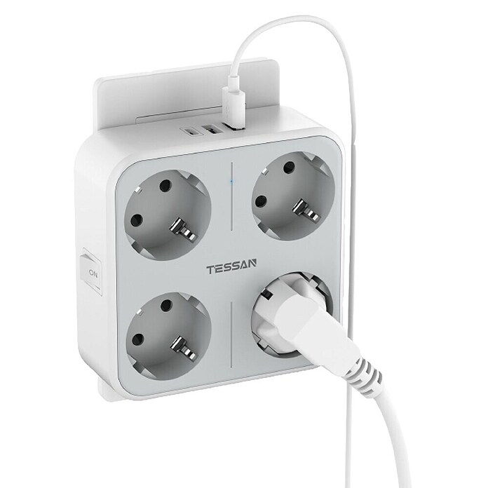 Vtičnica z USB 4xAC, 2xUSB-A, USB-C  (S stikalom) | 3330 - Stecker innen | CBGA - Stecker/Kupplungen | CBG - Stecker, Kupplungen Lampenfassungen | CB - Elektroinstallation | C - Elektro | BAUHAUS