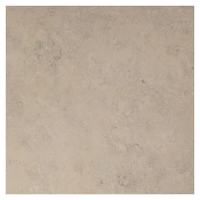 Feinsteinzeugfliese Fossil - 60 x 60 cm, Sand, Matt - Hellbeige Natursteintextur mit subtilen Variationen und leichten Markierungen, geeignet für Böden oder Wände.