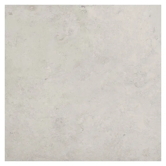 Feinsteinzeugfliese Fossil - 60 x 60 cm, Kalk, Matt - Hellgraue, strukturierte Stein- oder Betonoberfläche.