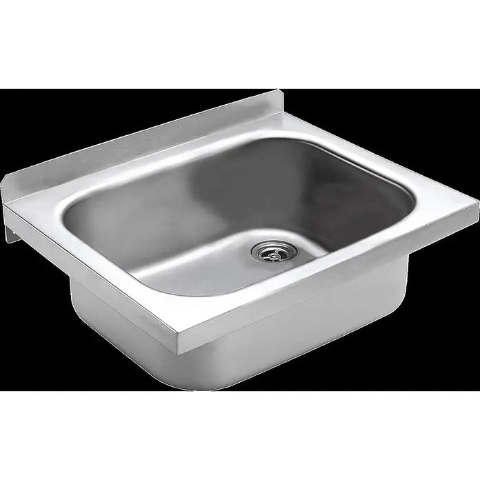 KWC Waschbecken KWC -  - Einbauspüle aus Edelstahl mit einem Becken und erhöhtem Rückenrand, ideal für Küche oder Nutzraum.