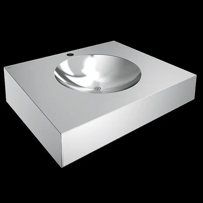KWC Waschbecken KWC - Ohne Überlauf - Integriertes Waschbecken aus poliertem Edelstahl in modernem Design.