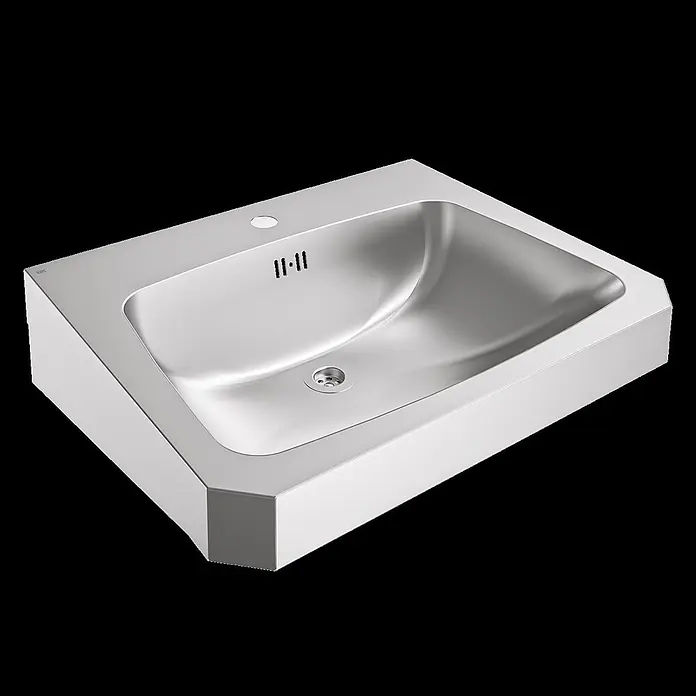 KWC Waschbecken KWC - Mit Überlauf, Chromnickelstahl - Moderne weiße und Edelstahl-Einzelbeckenspüle.