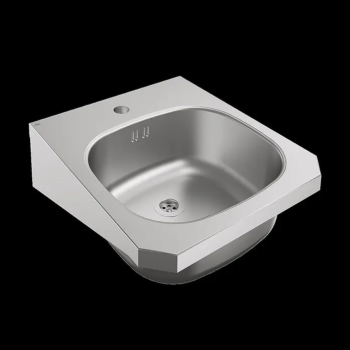 KWC Waschbecken KWC - Hahnloch: Rechts, Mit Überlauf, Chromnickelstahl - Einzelnes Edelstahl-Spülbecken mit Hahnloch und Überlauf.