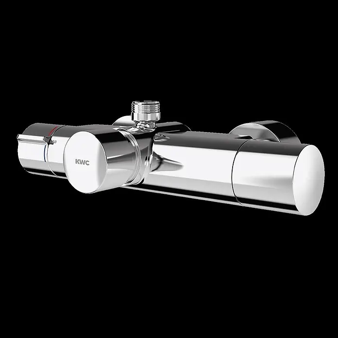 KWC Waschbecken KWC -  - KWC Duschthermostat aus poliertem Chrom mit zylindrischen Griffen.