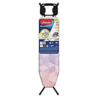 Vileda Bügeltisch Diamond S (34 x 114 cm, Höhenverstellung: 71 cm - 90 cm, Violett, Rosa)