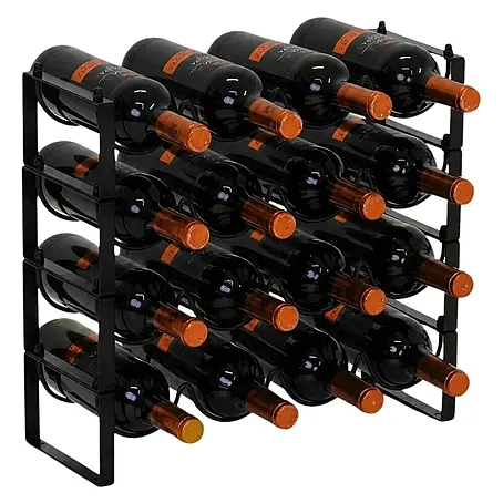 Berlinlodge  Flaschenregal Weinregal Barossa Modular 40x43,5x17 cm 12 Flaschen Schwarz